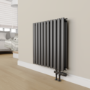 Elego Matte Black Modern TRV H Block Thermostatic Radiator Valve