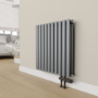 Elego Matte Black Modern TRV H Block Thermostatic Radiator Valve