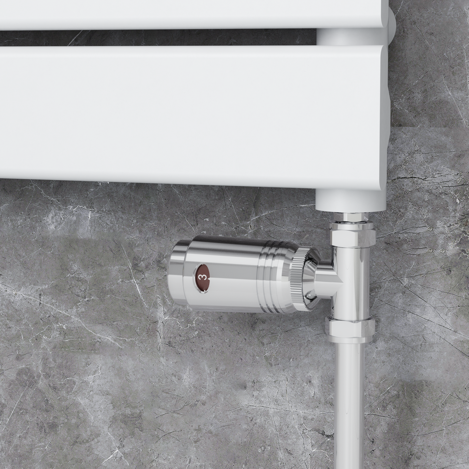 Elego Chrome Modern Trv Straight Thermostatic Radiator Valves With Lockshield