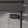 Elego Matte Black Modern TRV Straight Thermostatic Radiator Valves With Lockshield