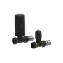 Elego Matte Black Modern TRV Straight Thermostatic Radiator Valves With Lockshield
