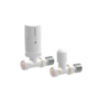 Elego White Modern TRV Straight Thermostatic Radiator Valves With Lockshield