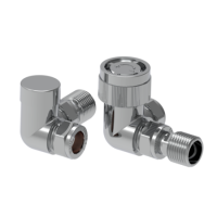 Elego Chrome Modern TRV Base Corner  with Lockshield Elego Chrome Modern TRV Base Corner  with Lockshield