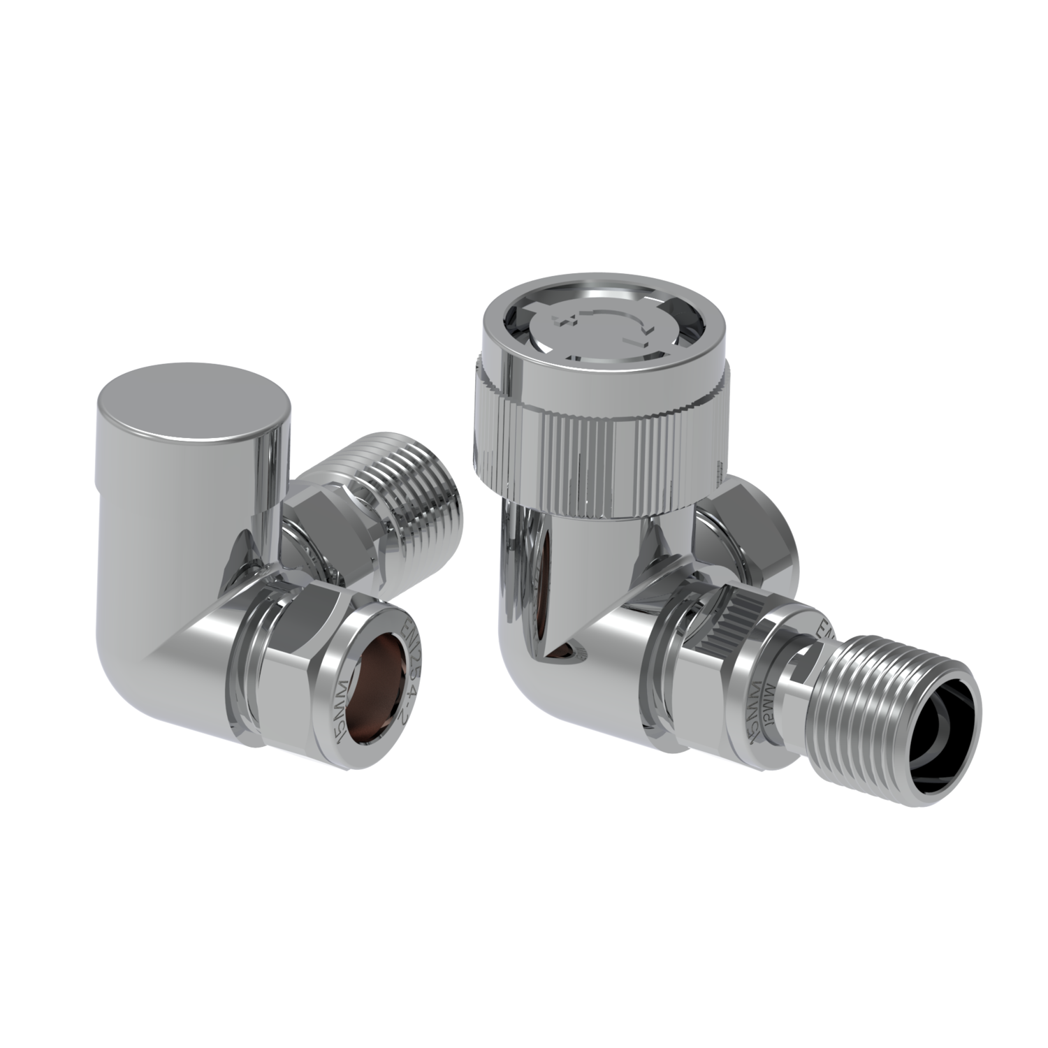 Image of Elego Elego Chrome Modern TRV Base Corner with Lockshield Chrome 4.7 x 4.5 x 5.8 cm TRVBASELOCK-CN
