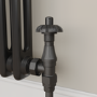 Maesta Matte Black Traditional TRV Angled Thermostatic Radiator Valves With Lockshield