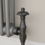 Maesta Matte Black Traditional TRV Angled Thermostatic Radiator Valves With Lockshield