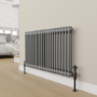 Maesta Matte Black Traditional TRV Angled Thermostatic Radiator Valves With Lockshield