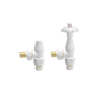 Maesta White Traditional TRV Angled Thermostatic Radiator Valves With Lockshield