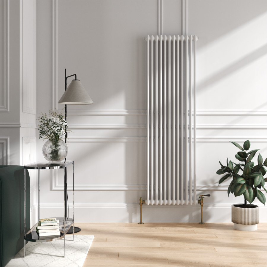 Maesta Brushed Brass Traditional TRV Angled Thermostatic Radiator Valves With Lockshield