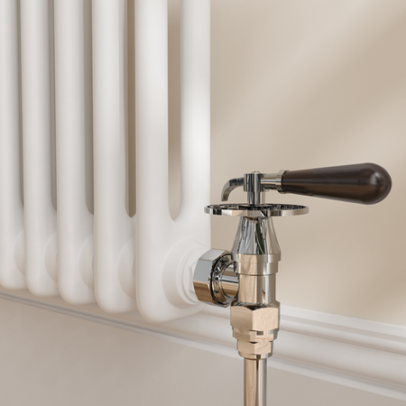 Maesta Chrome Traditional Manual Angled Radiator Valves With Lockshield ...