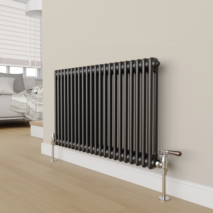 Maesta Chrome Traditional Manual Angled Radiator Valves With Lockshield