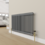 Maesta Antique Brass Traditional TRV Angled Thermostatic Radiator Valves With Lockshield