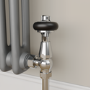 Maesta Chrome Traditional TRV Angled Thermostatic Radiator Valves With Lockshield