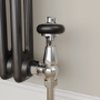 Maesta Chrome Traditional TRV Angled Thermostatic Radiator Valves With Lockshield