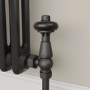 Maesta Matte Black Traditional TRV Angled Thermostatic Radiator Valves With Lockshield