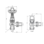 Maesta Matte Black Traditional TRV Angled Thermostatic Radiator Valves With Lockshield