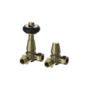 Maesta Antique Brass Traditional TRV Corner Thermostatic Radiator Valves With Lockshield