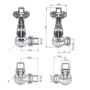 Maesta Antique Brass Traditional TRV Corner Thermostatic Radiator Valves With Lockshield