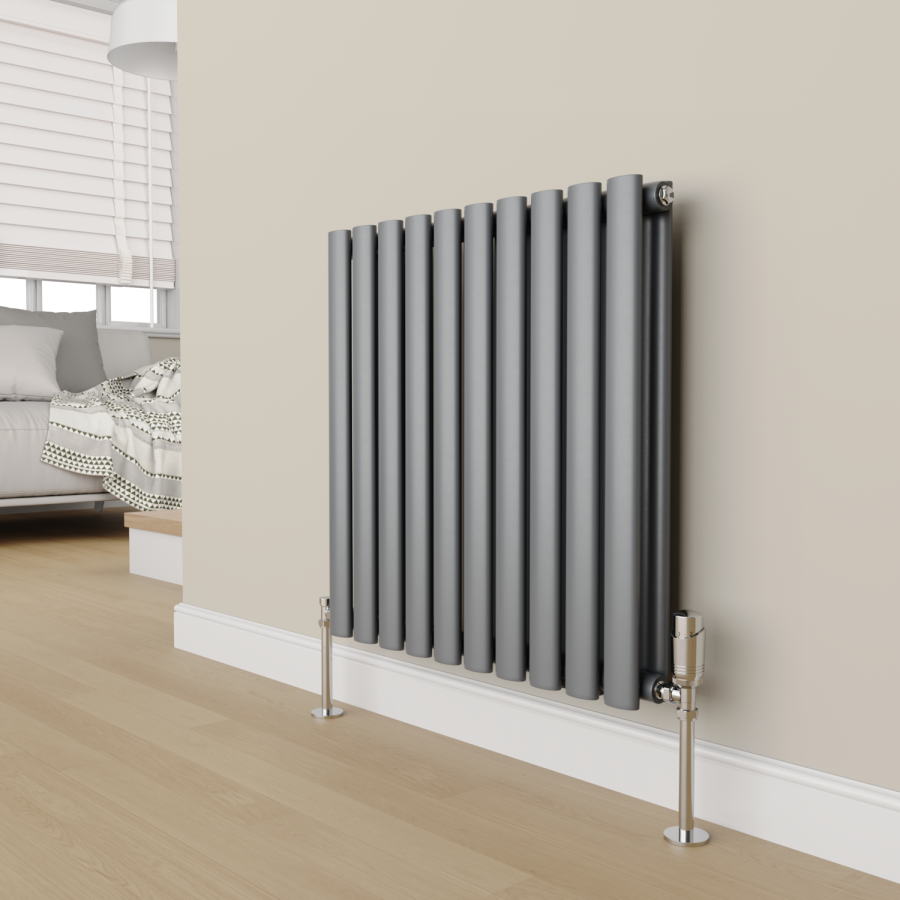 Elego Chrome Modern TRV Angled Thermostatic Radiator Valves With Lockshield