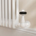 Maesta White Traditional TRV Corner Thermostatic Radiator Valves With Lockshield