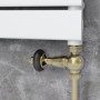 Elego Antique Brass Traditional TRV Straight Thermostatic Radiator Valves With Lockshield