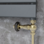 Elego Antique Brass Traditional TRV Straight Thermostatic Radiator Valves With Lockshield