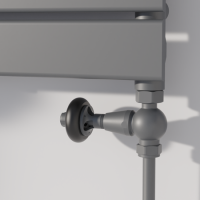 Maesta Anthracite Gray Traditional TRV Straight Thermostatic Radiator Valves With Lockshield