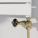 TRVT-ST-9BB Maesta Brushed Brass Traditional TRV Straight Thermostatic Radiator Valves With Lockshield