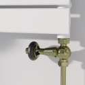 TRVT-ST-9BB Maesta Brushed Brass Traditional TRV Straight Thermostatic Radiator Valves With Lockshield