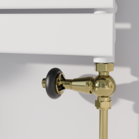 Maesta Brushed Brass Traditional TRV Straight Thermostatic Radiator Valves With Lockshield