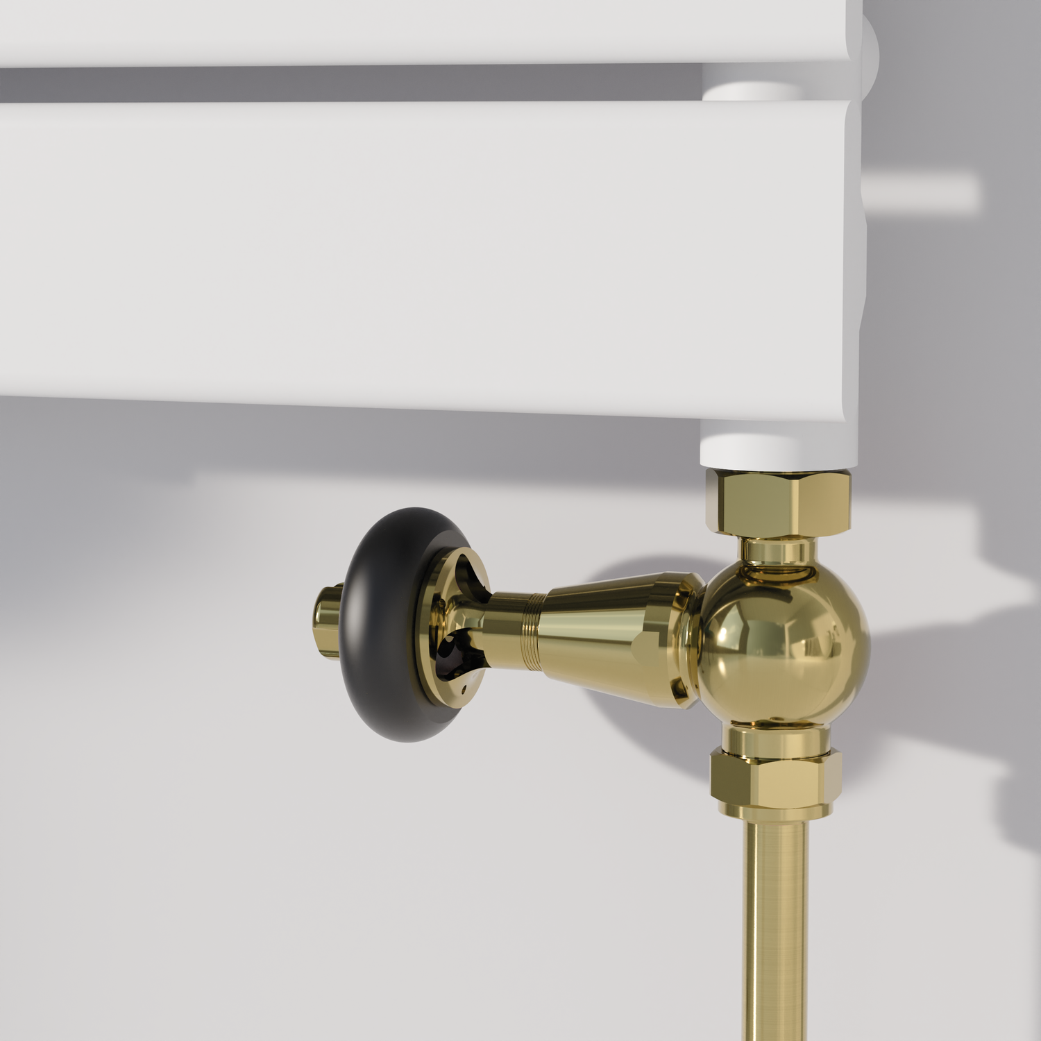 Maesta Brass Brushed Traditional Trv Straight Thermostatic Radiator Valves With Lockshield