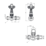 Elego Chrome Traditional TRV Straight Thermostatic Radiator Valves With Lockshield