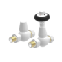Maesta White Traditional TRV Straight Thermostatic Radiator Valves With Lockshield