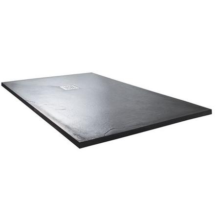Claristone Anthracite Slate Effect Shower Tray & Waste - 1400 x 800mm