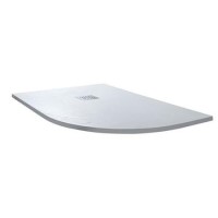 Claristone White Slate Effect Right Hand Quadrant Shower Tray & Waste - 1200 x 800mm