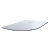 Claristone White Slate Effect Left Hand Quadrant Shower Tray & Waste - 1200 x 800mm 