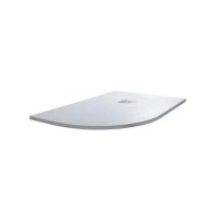 Claristone White Slate Effect Left Hand Quadrant Shower Tray & Waste - 1200 x 900mm