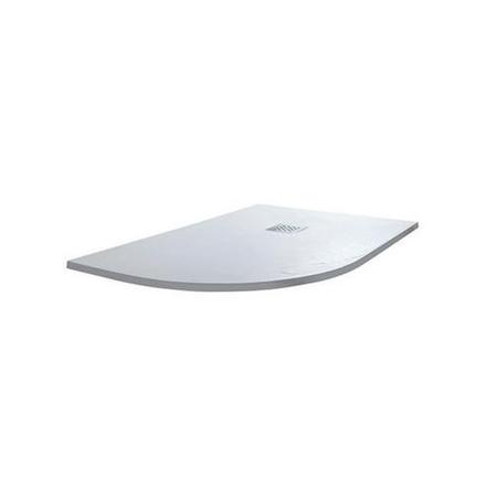 Claristone White Slate Effect Left Hand Quadrant Shower Tray & Waste - 1200 x 900mm