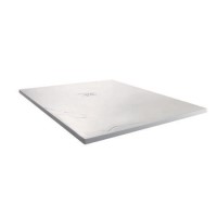 Claristone White Square Slate Effect Shower Tray & Waste - 900 x 900mm