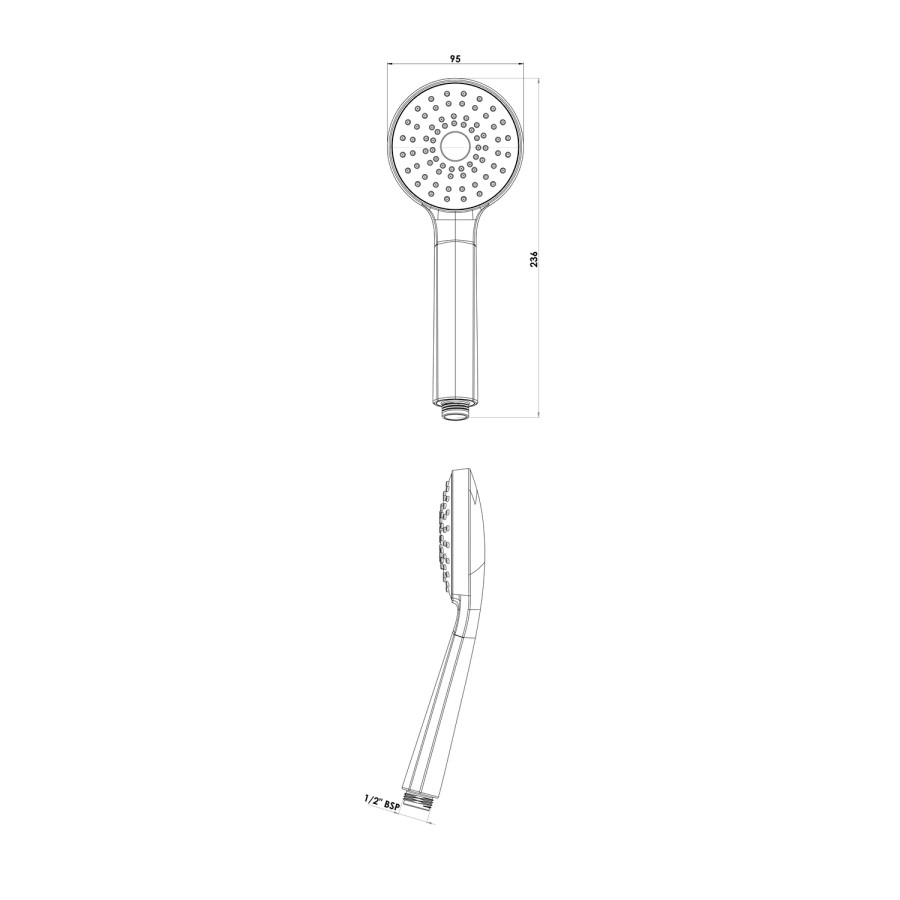 GRADE A1 - Triton Eva 1 Spray Pattern Shower Handset - Chrome
