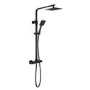 Black Square Thermostatic Mixer Shower Set with Exposed Valve - Zana