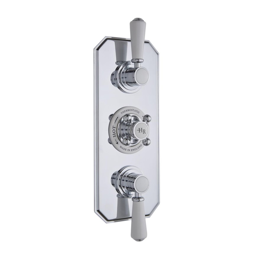 Hudson Reed White Topaz Triple Concealed Shower Valve with Diverter