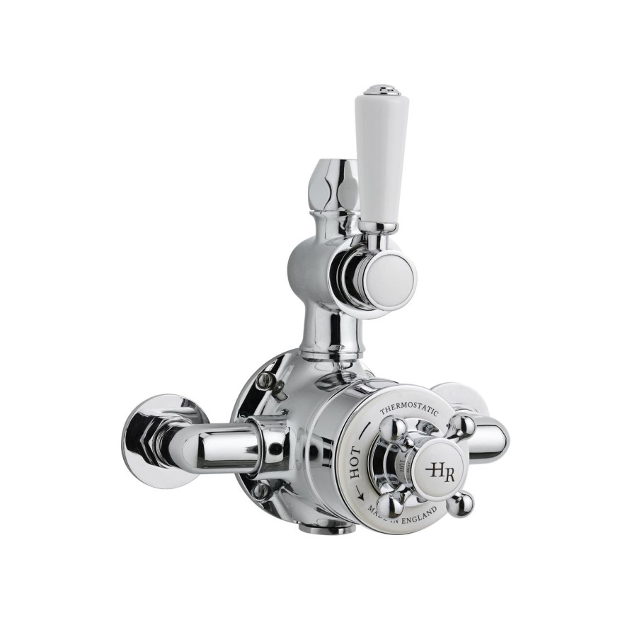 Hudson Reed White Topaz Twin Thermostatic Shower Valve