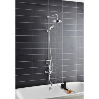 Hudson Reed White Topaz Triple Thermostatic Shower Valve With Rigid Riser