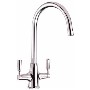 CDA Chrome Twin Lever Traditional Quarter Turn Monobloc Kitchen Tap