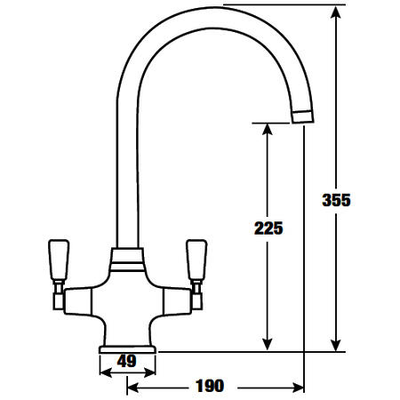CDA Chrome Twin Lever Traditional Quarter Turn Monobloc Kitchen Tap