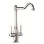 CDA Chrome Twin Lever Traditional Monobloc Kitchen Tap
