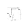 CDA Chrome Twin Lever Traditional Monobloc Kitchen Tap