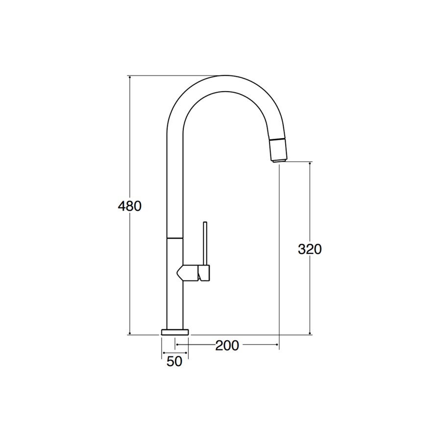 CDA TV12BR Contemporary Slimline Pullout Tap Brushed Nickel