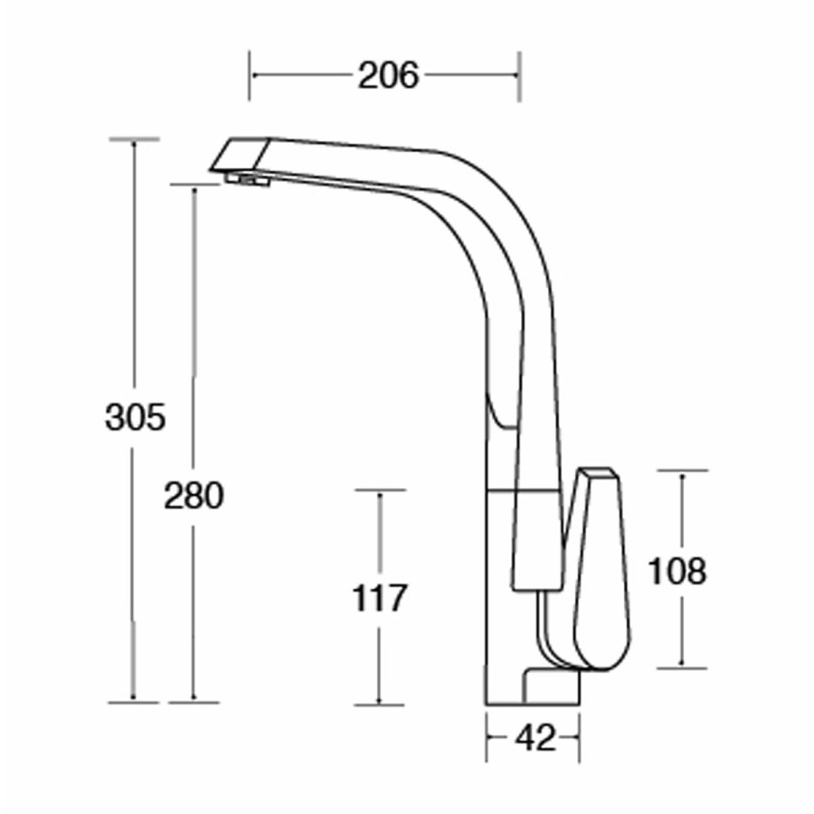 CDA Chrome Single Lever Mixer Kitchen Tap